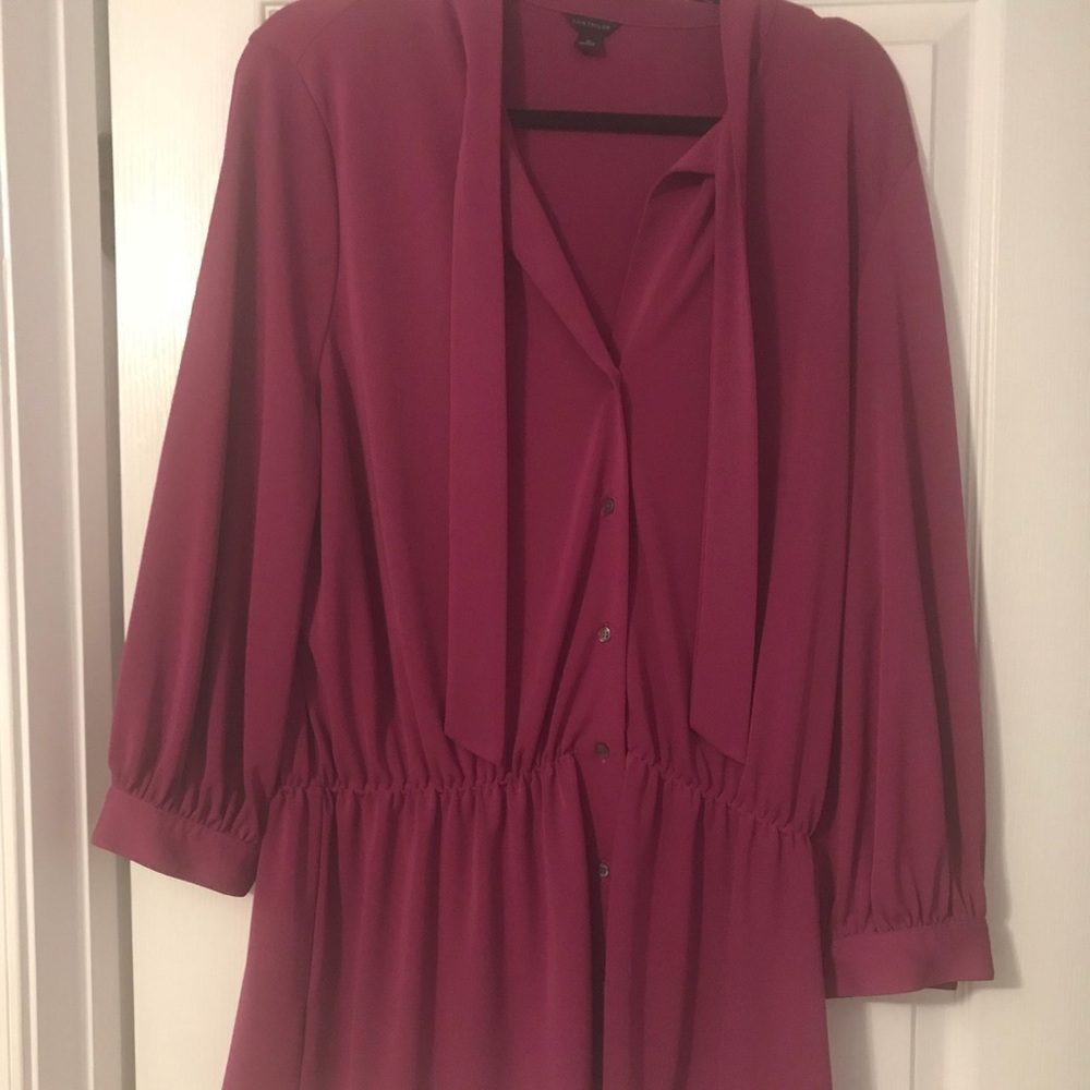 Plum gathered blouse